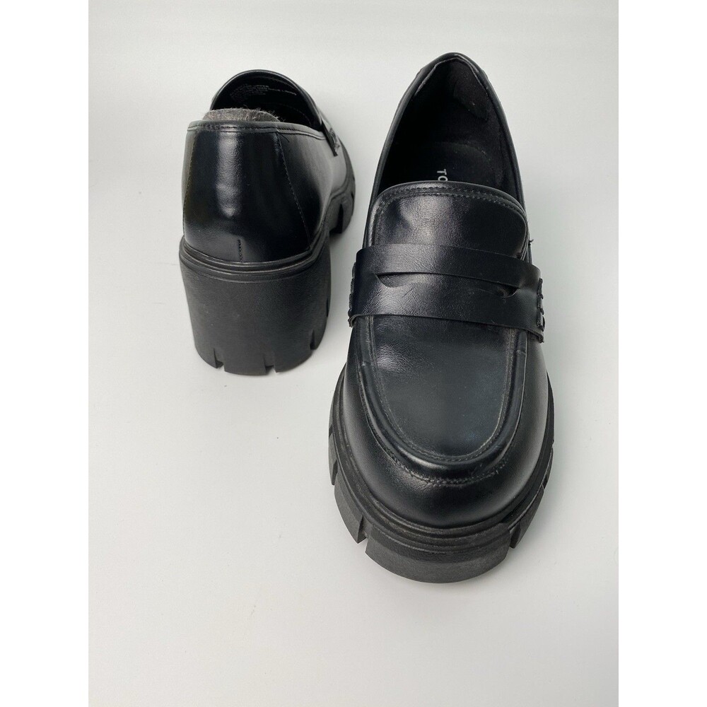 Torrid Platform Black Loafers 10 WW Lug Block Chunky Heel